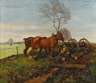 Ludwig Kiederich, Bauer mit Pferden in Märzlandschaft