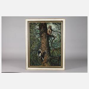 Wilhelm Behr, Buntspechte am Baum