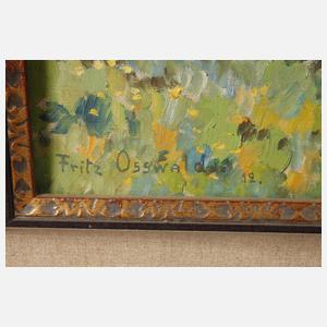 Prof. Fritz Osswald, Bach in Frühlingslandschaft