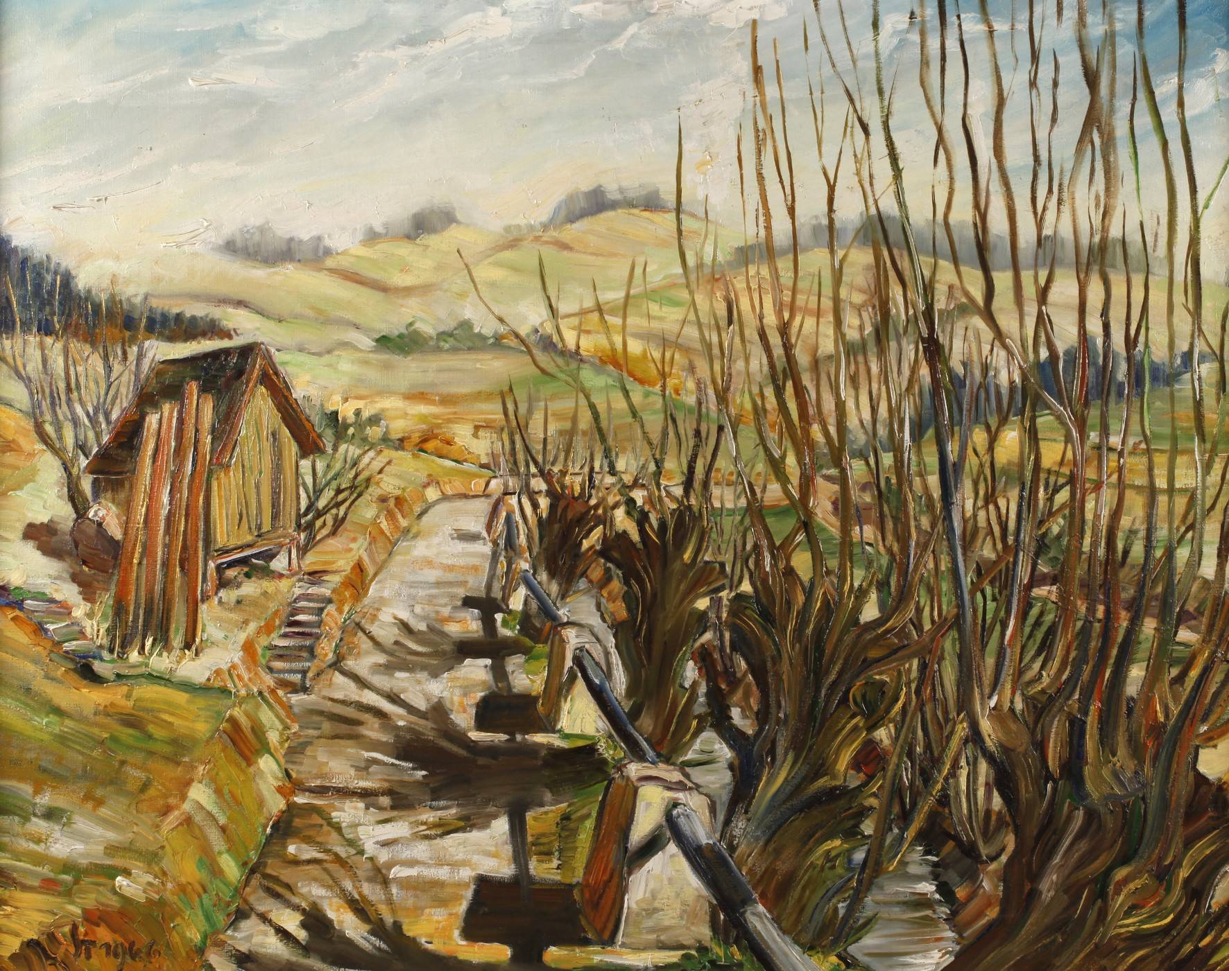 Steppe, Kopfweiden in Oberfranken