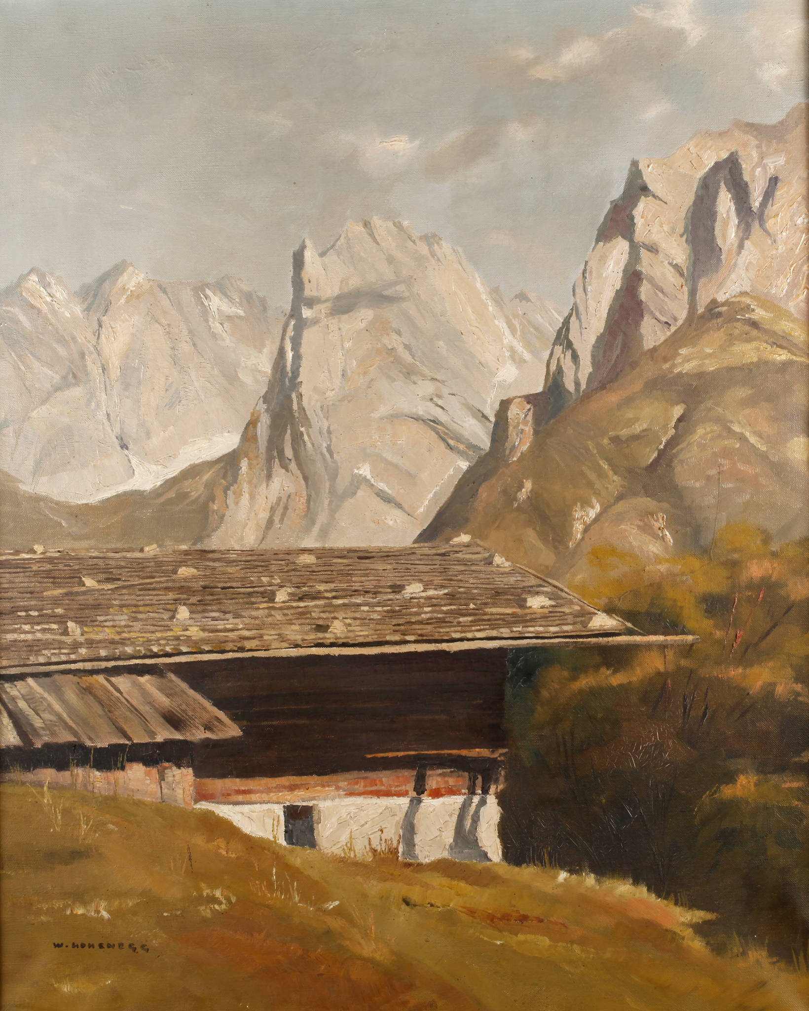 W. Hohenegg, Almhütte im Gebirge