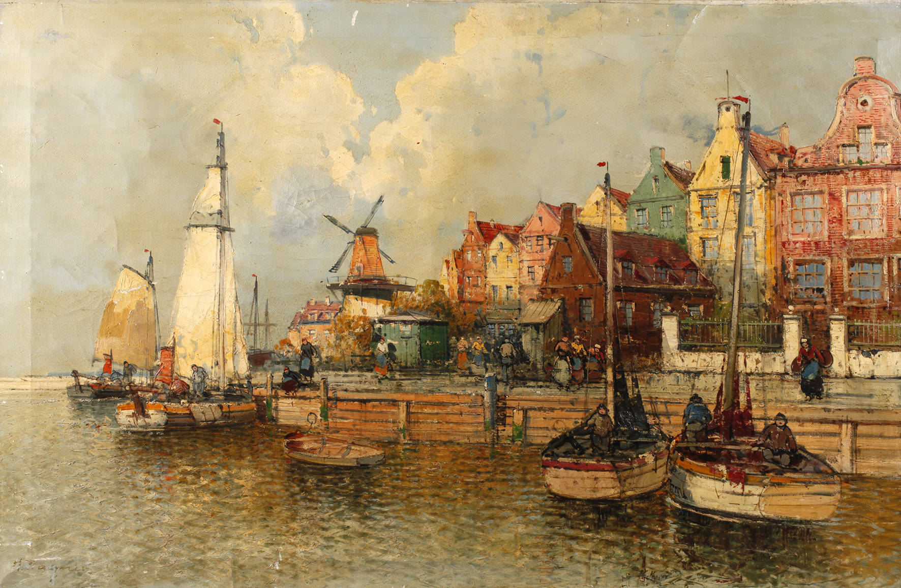 Holländische Hafenansicht