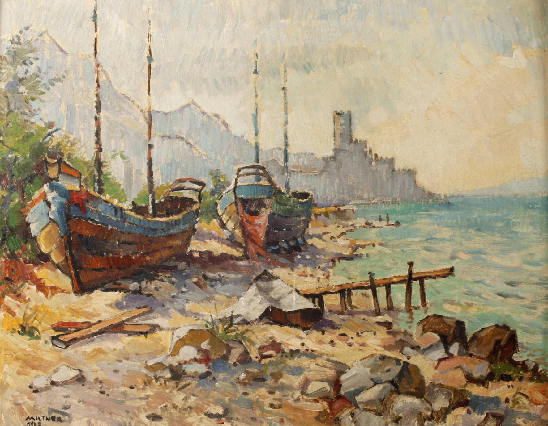 Miltner, Mediterrane Küstenszene