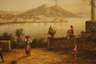 Neapolitanische Szene mit Blick zum Vesuv