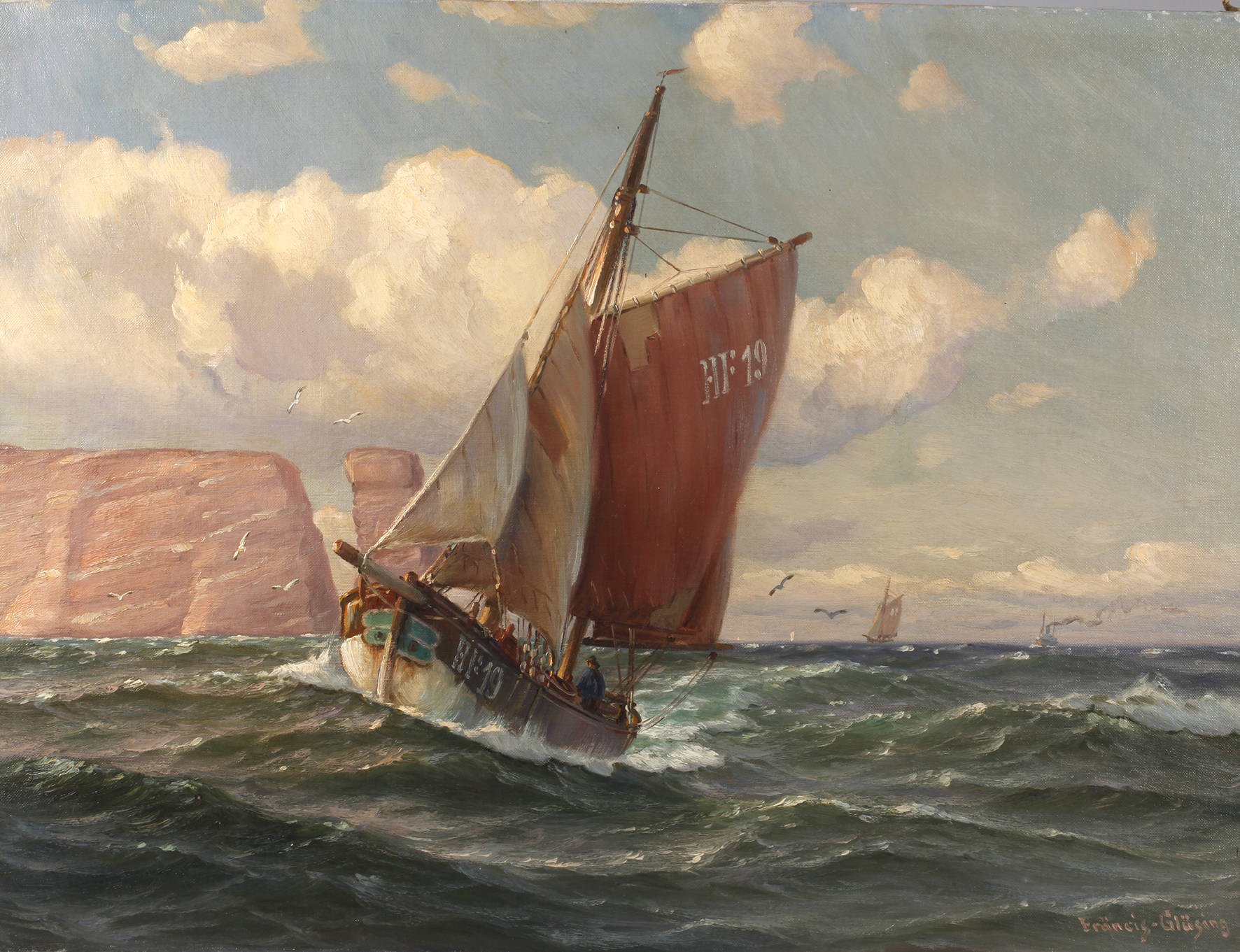 Martin Franz Fräncis-Glüsing, Segelboot vor Helgoland