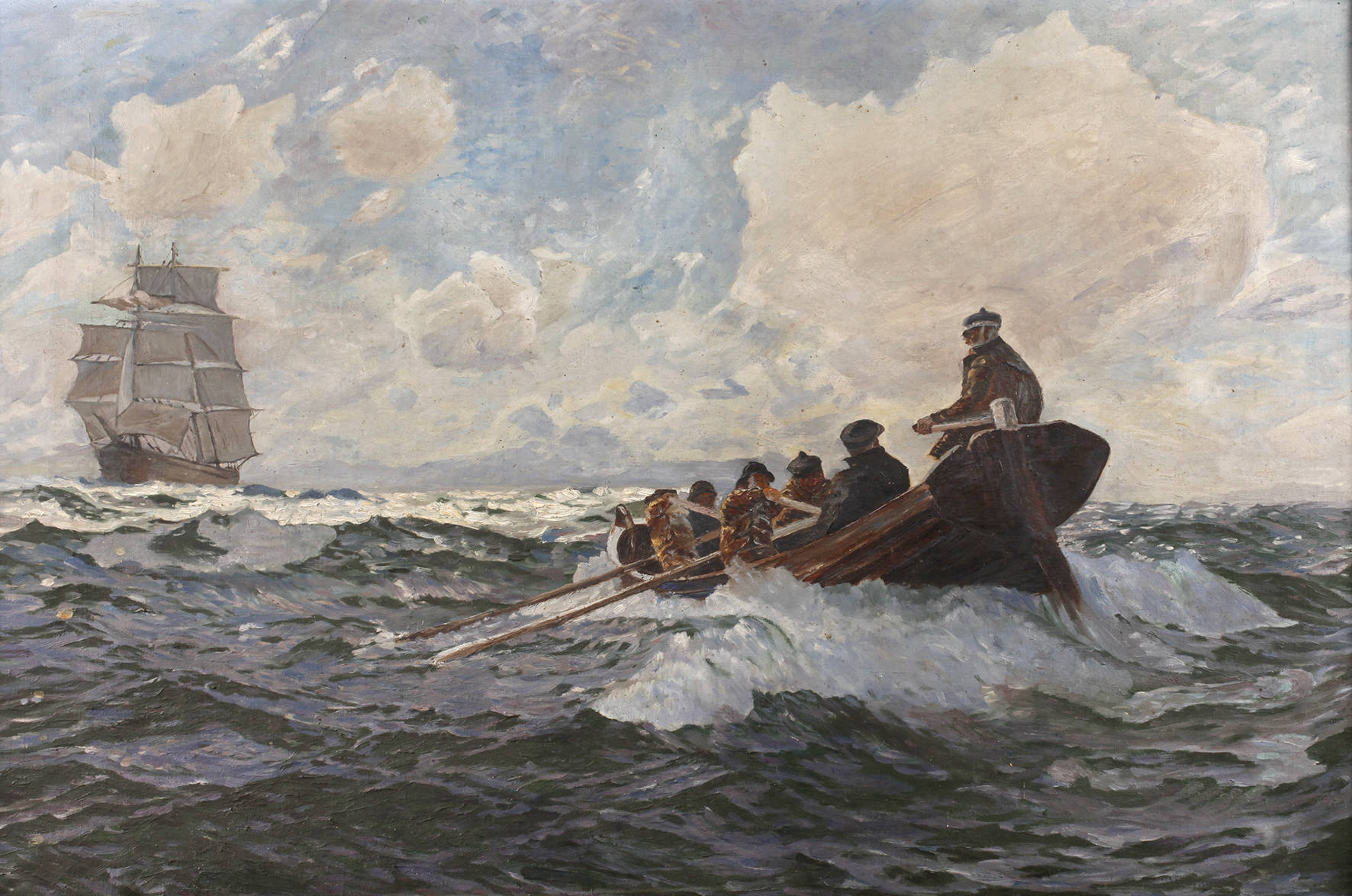 Ruderer auf stürmischer See