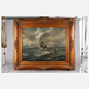 W. Verleger, Boote auf bewegter See