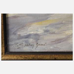 Jenö Szalay, Winterliche Pusztalandschaft