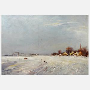 Jenö Szalay, Winterliche Pusztalandschaft