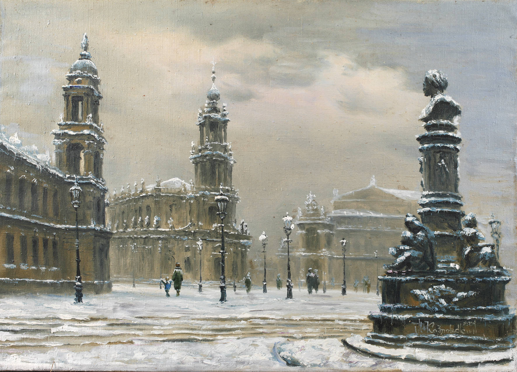Winterliche Dresdenansicht