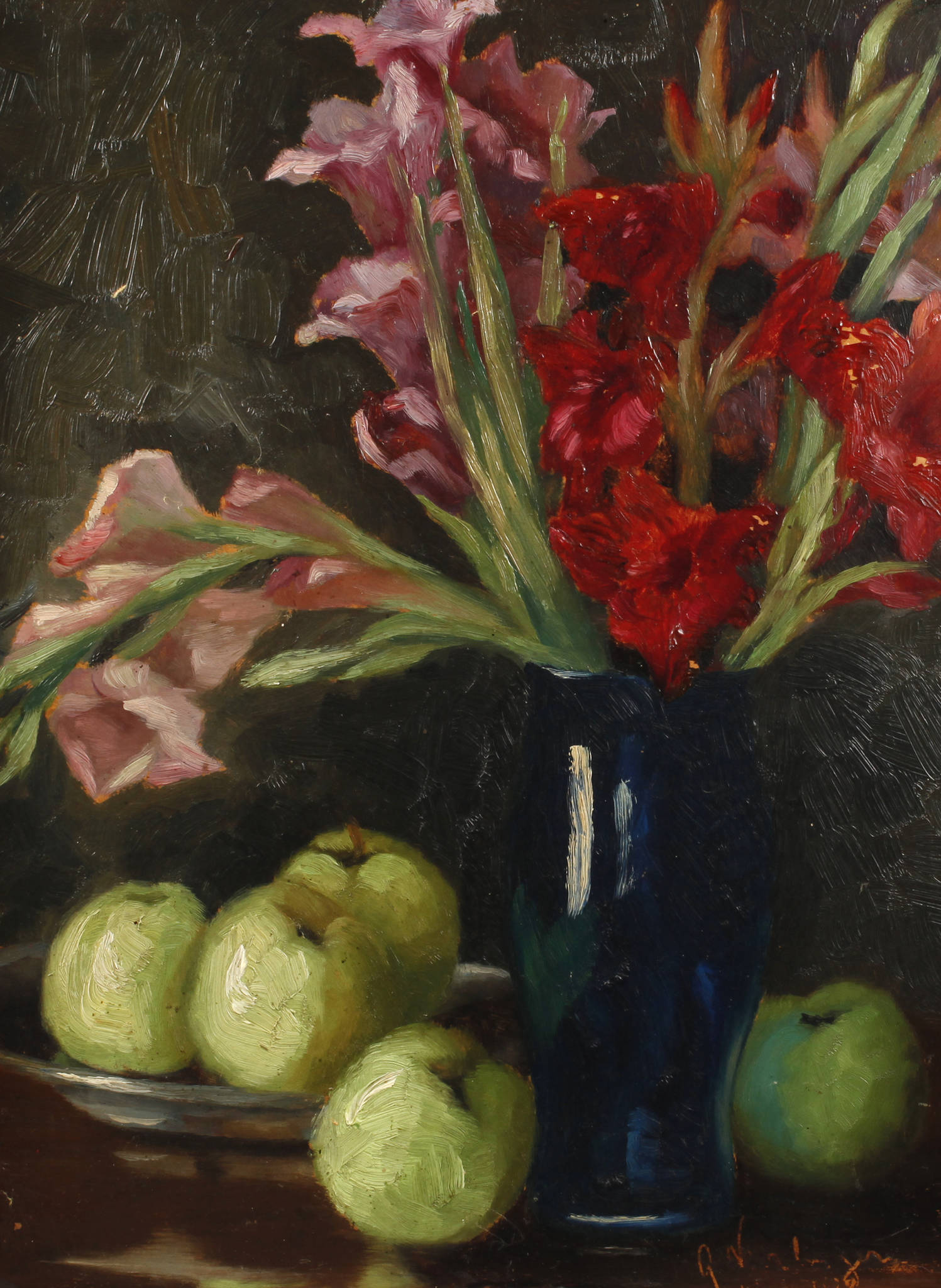 Gladiolen mit Äpfeln