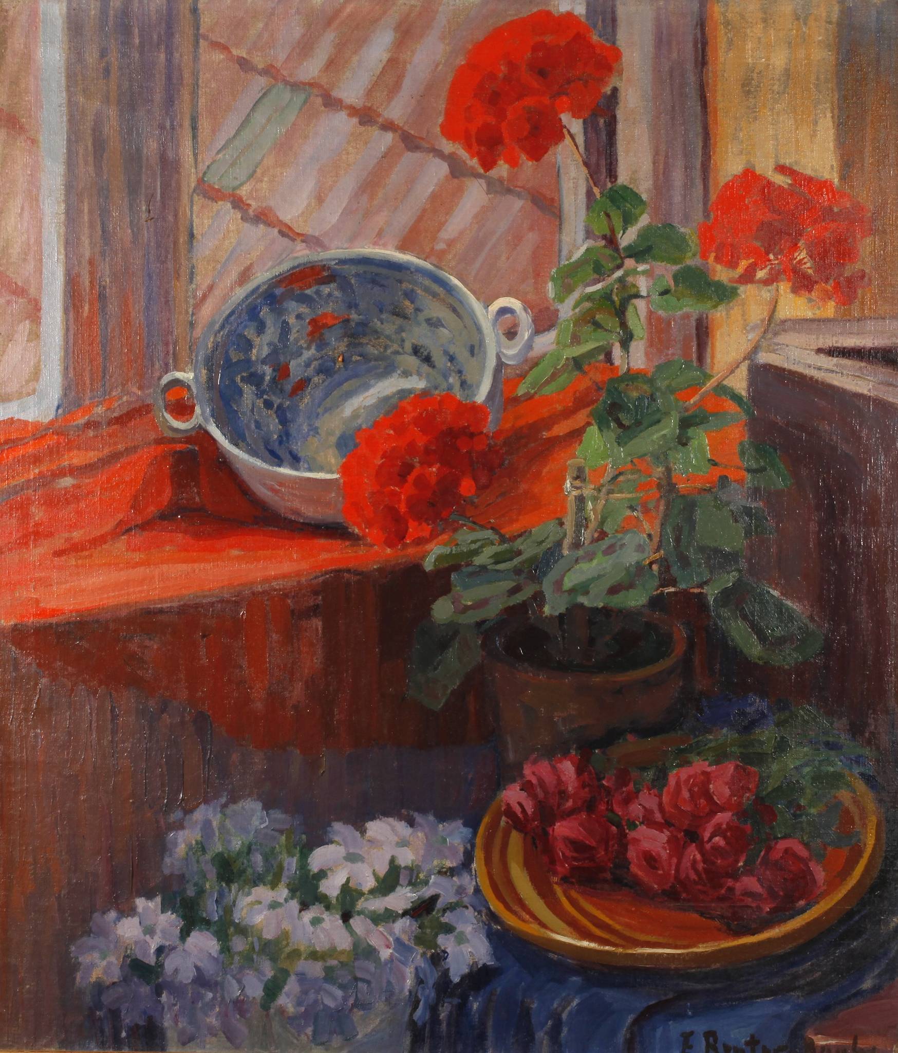 Ellinor Reuter-Raabe, Stillleben mit Geranien