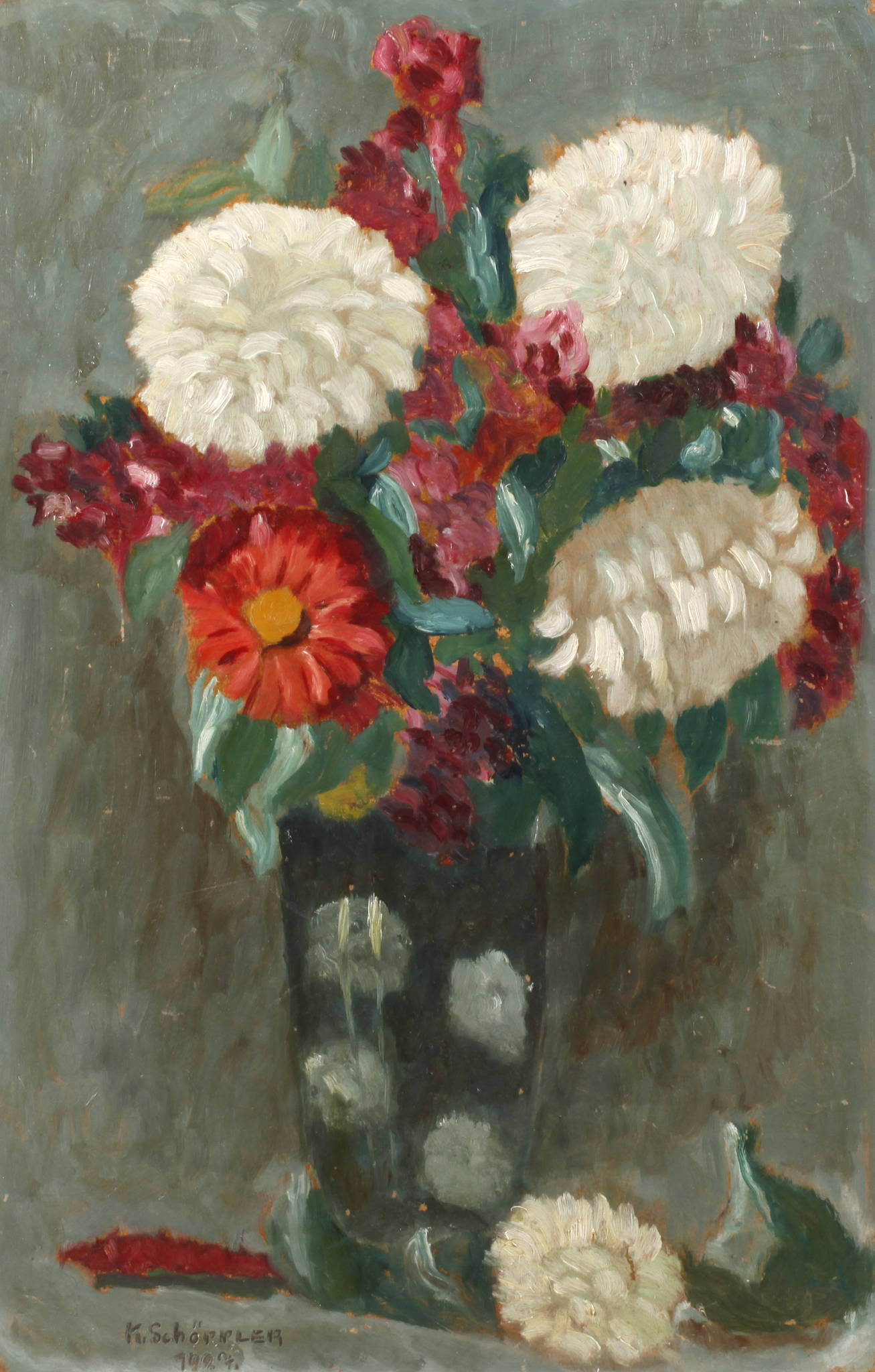 Karl Schöppler, attr., Chrysanthemenstrauß