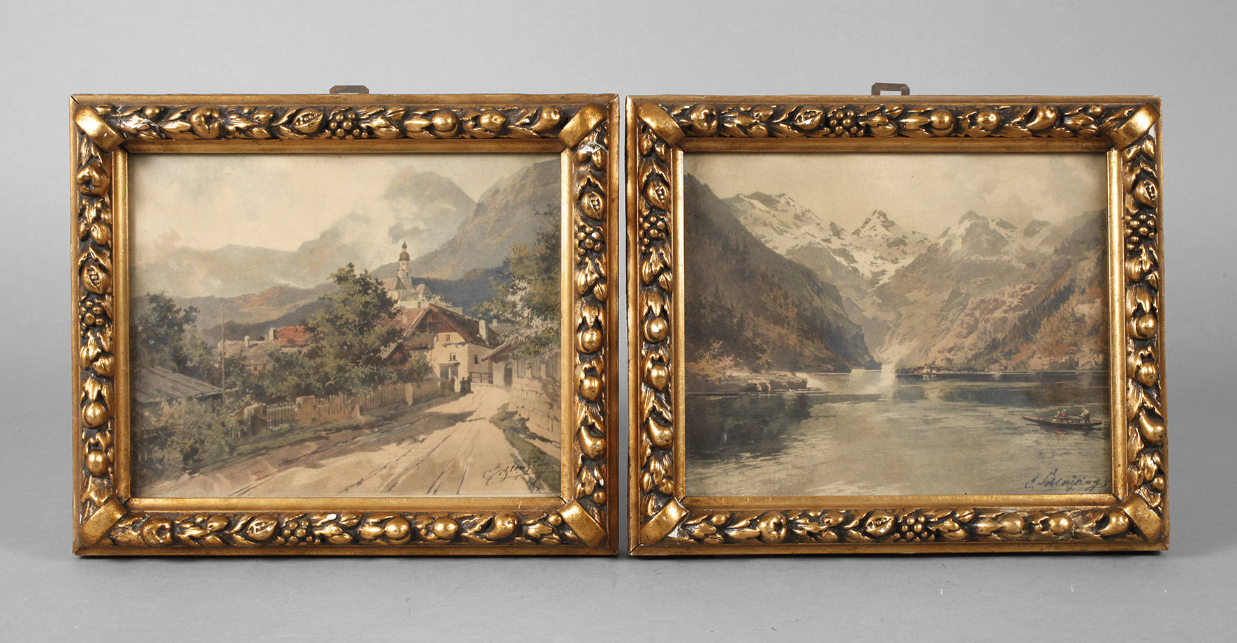 Zwei Rahmen-Pendants um 1930