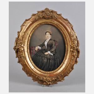 ovaler Goldstuckrahmen