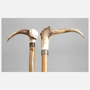Zwei jagdlich Spazierstöcke