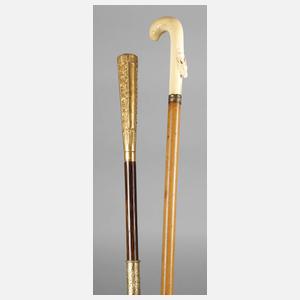 Zwei Flanierstöcke,