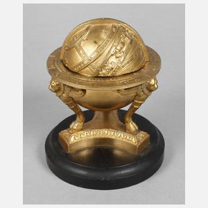 Tintenfass in Form eines Tischglobus