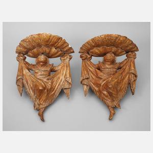 Paar figürliche Wandkonsolen