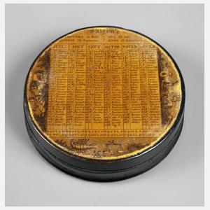 Deckeldose mit Kalendarium