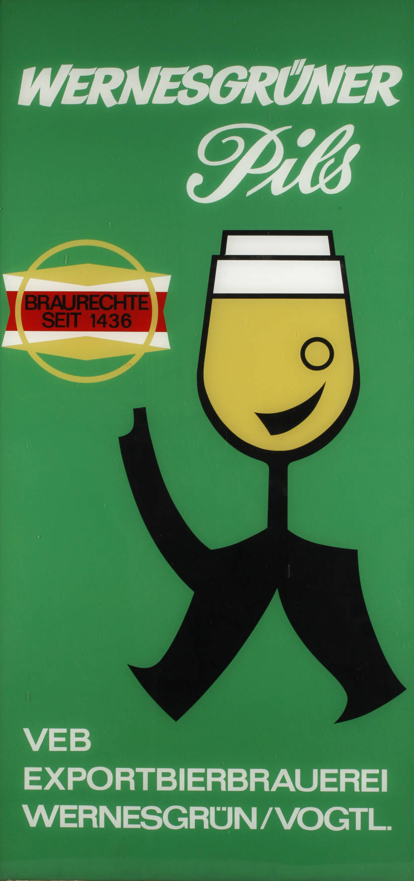 Glaswerbeschild Wernesgrün