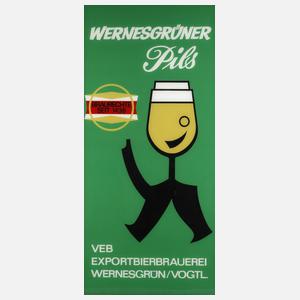 Glaswerbeschild Wernesgrün