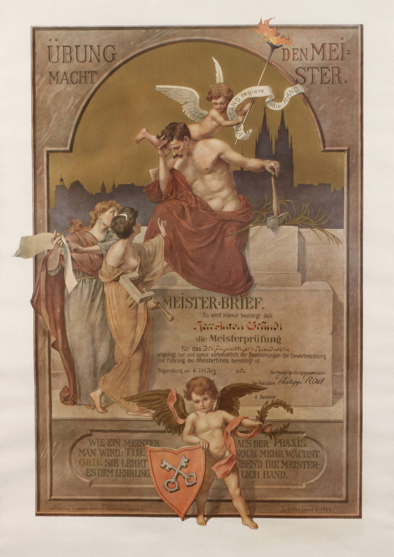 Meisterbrief Schumacherhandwerk, Regensburg