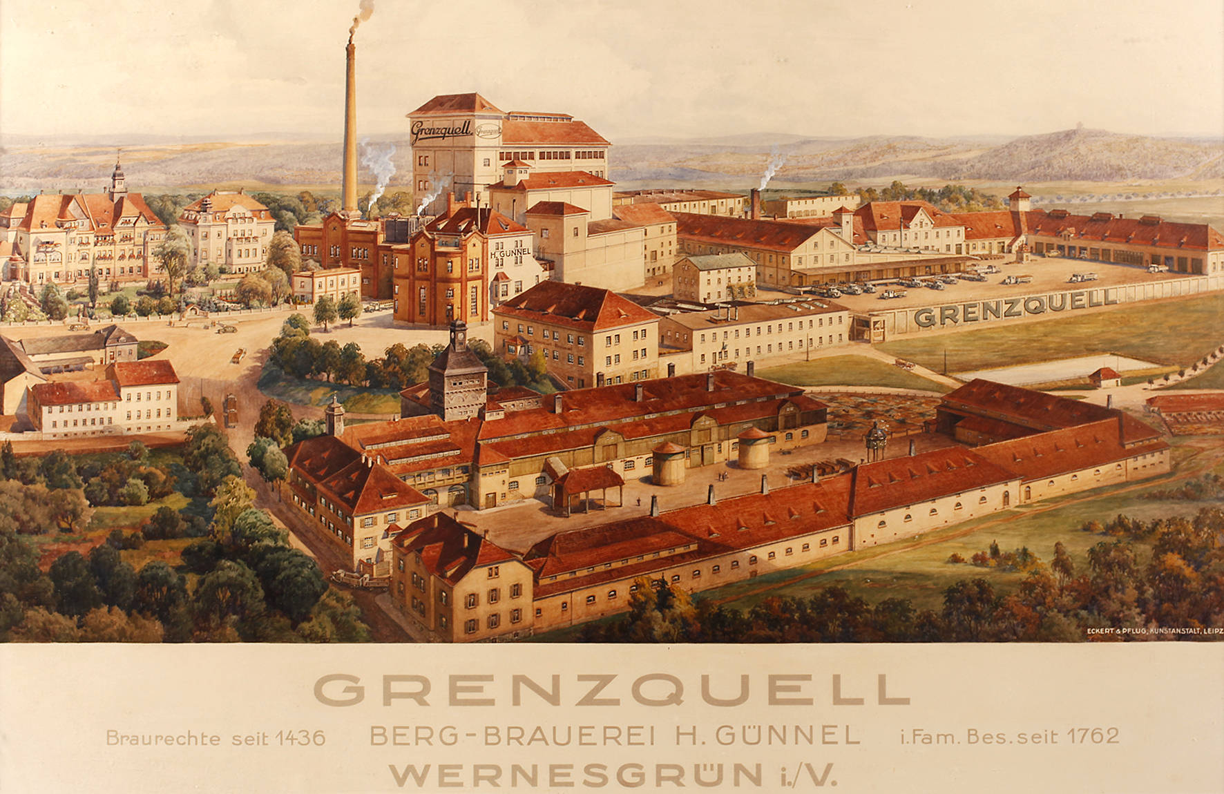 Werbeplakat ”Grenzquell” Wernesgrün um 1940