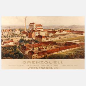 Werbeplakat ”Grenzquell” Wernesgrün um 1940