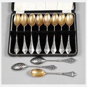 Russland elf Teelöffel Niello