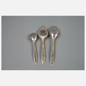 Russland Konvolut Niello Silber