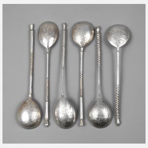 Russland sechs Löffel Silber