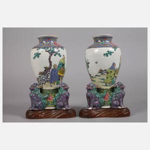 Paar Vasen Famille Rose