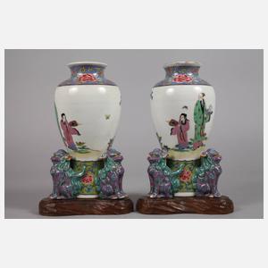 Paar Vasen Famille Rose