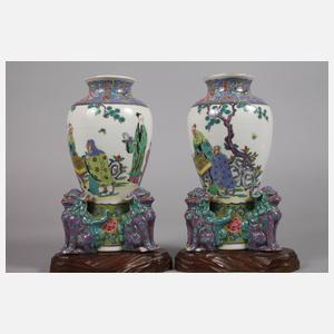 Paar Vasen Famille Rose