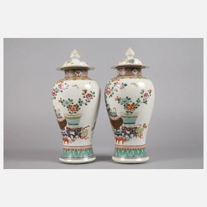 Paar Vasen Famille rose