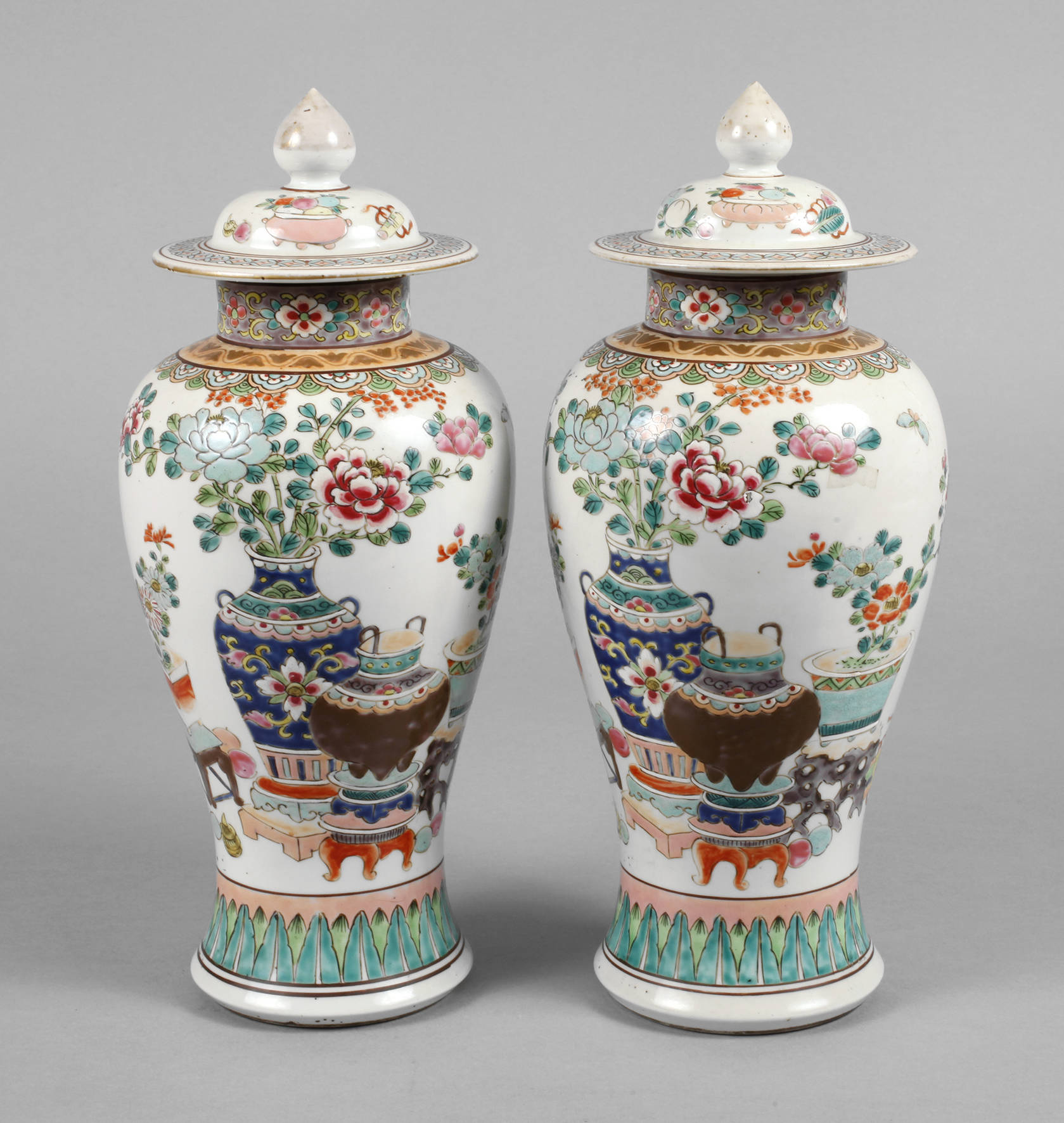 Paar Vasen Famille rose