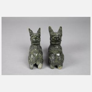 Paar Jadeschnitzereien