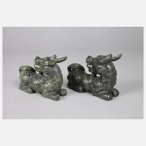 Paar Jadeschnitzereien