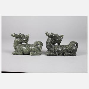 Paar Jadeschnitzereien