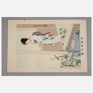 Vier Farbholschnittte Japan um 1900