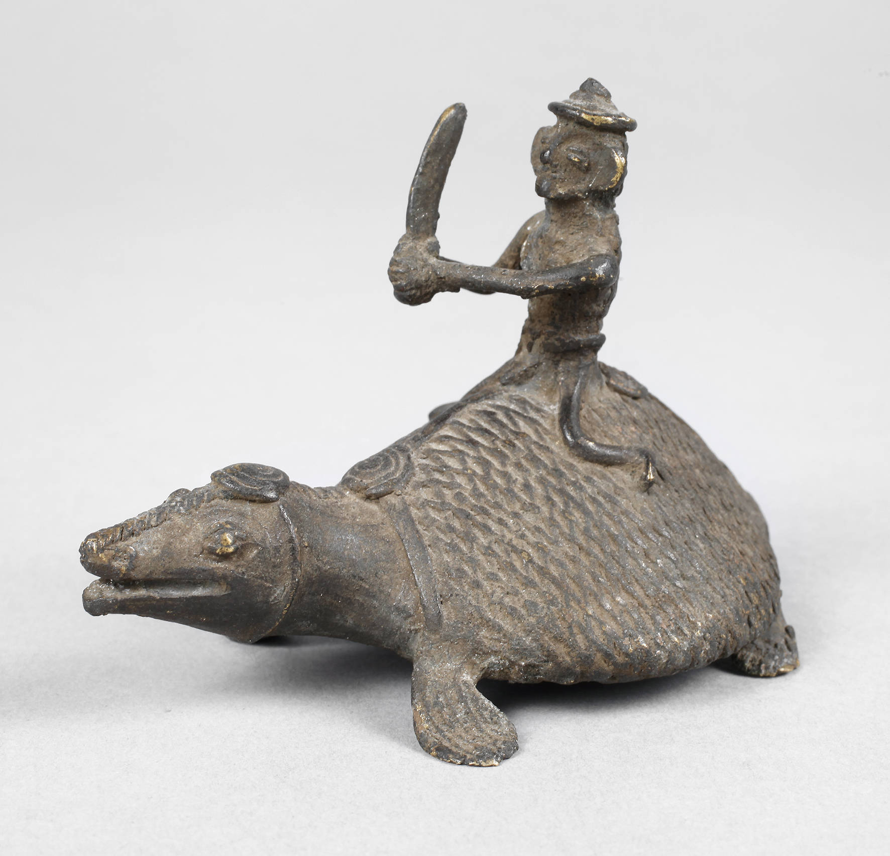 Bronzeplastik Schildkrötenreiter