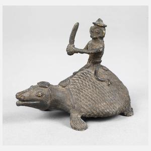 Bronzeplastik Schildkrötenreiter