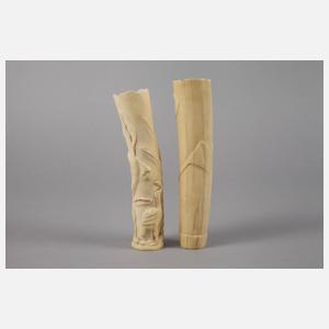 Zwei Ziergefäße Elfenbein