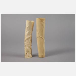 Zwei Ziergefäße Elfenbein