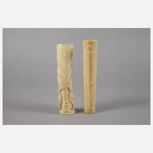 Zwei Ziergefäße Elfenbein