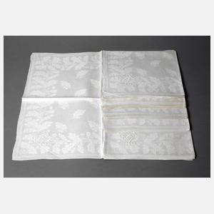 Sechs Servietten Eichenlaubdekor