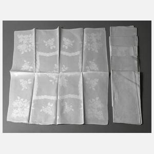 Sechs Servietten Fliederdekor