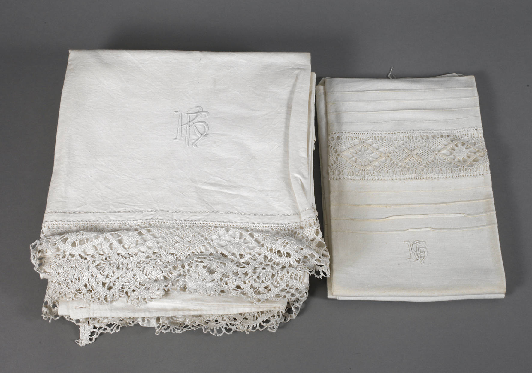 Bettgarnitur Spitzenbesatz