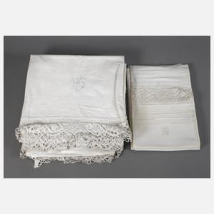 Bettgarnitur Spitzenbesatz